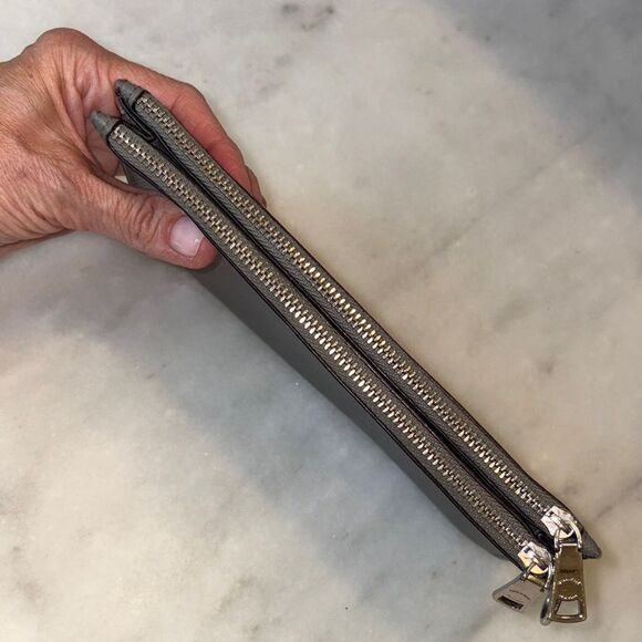 Coach Wristlet Bag Purse Leather Cross Grain Clutch Wallet - Picture 11 of 16